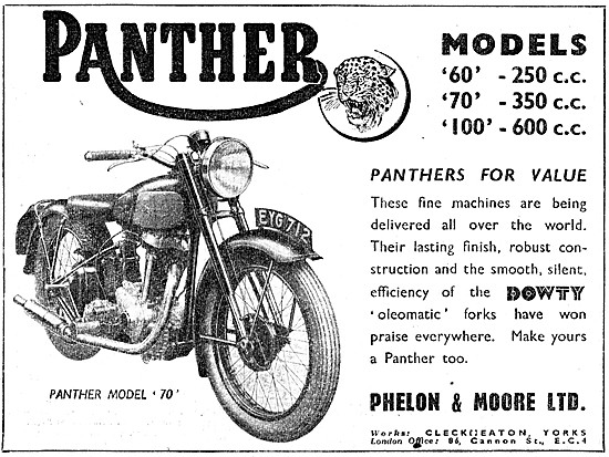 1947 Panther Model 70 Advert                                     