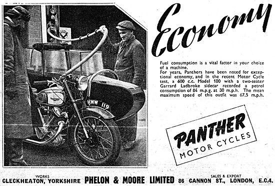 1949 Panther Model 100 600 cc Motor Cycle                        