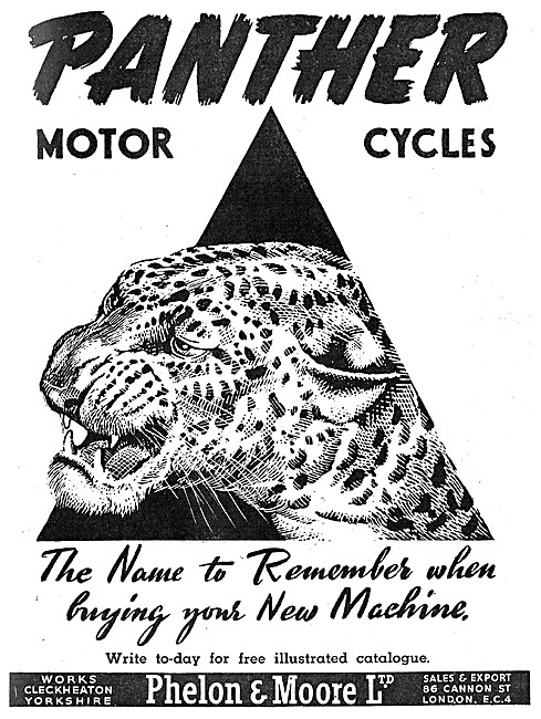 Panther Motor Cycles 1953 Advert                                 