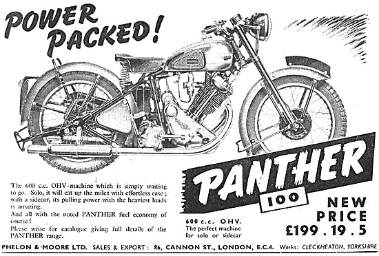 1953 Panther Model 100 600 cc OHV                                