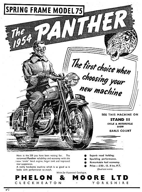 1953 Panther Model 75 350 cc                                     