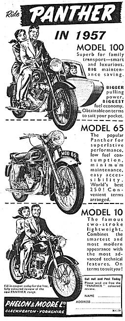 1957 Panther Model 100 - Panther Model 65 - Panther Model 10     
