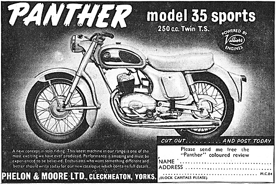 1958 Panther Model 35 Sports 250 cc Twin                         