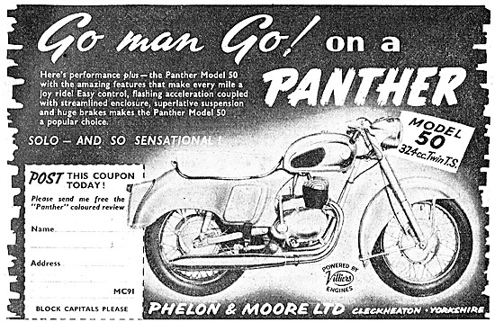 1960 Panther Model 50 324 cc Two-Stroke Twin                     