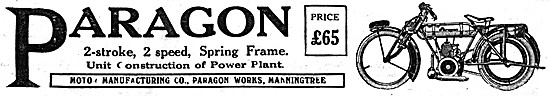 1920 Paragon Two-Stroke Spring Frame Motor Cycle                 