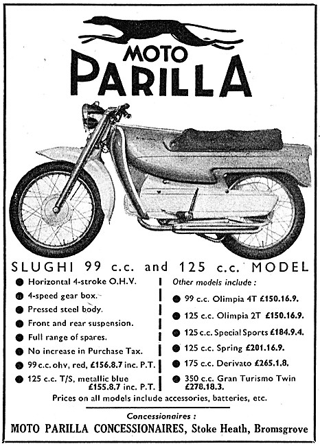 1961 Parilla Slughi 125 cc                                       