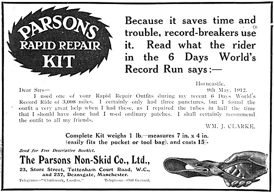 Parsons Rapid Tyre Repair Kit 1912                               