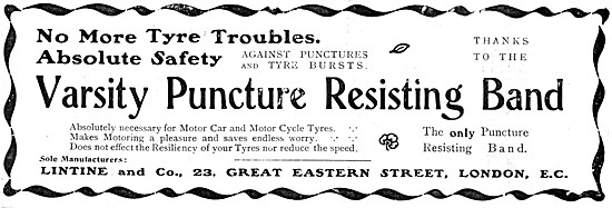 Lintine Varsity Puncture Resisting Tyre Bands 1904               
