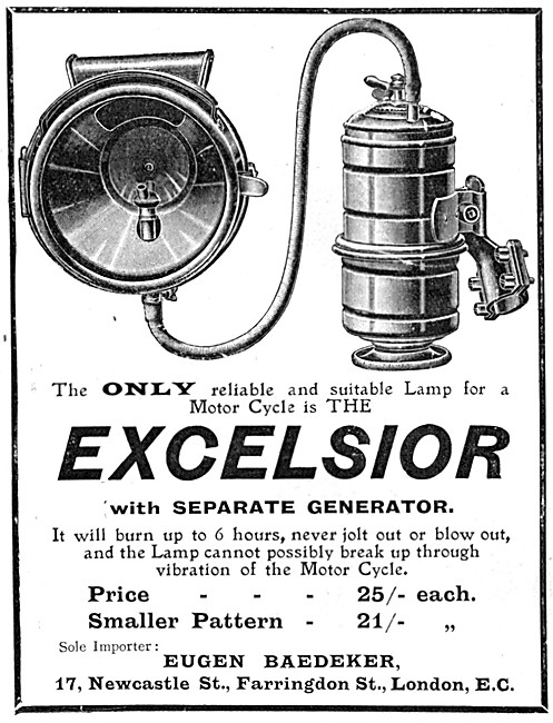 Baedeker Acetylene Lighting Sets 1904                            