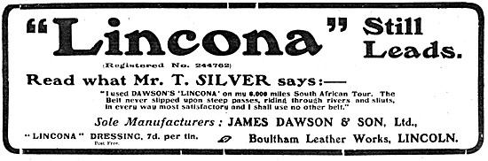 James Dawson Lincona Drive Belts 1904                            