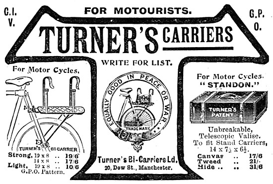 Turners Motor Cycle Luggage Carriers                             
