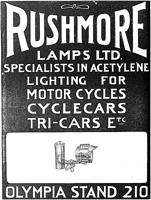 Rushmore Acetylene Motor Cycle Lamps                             