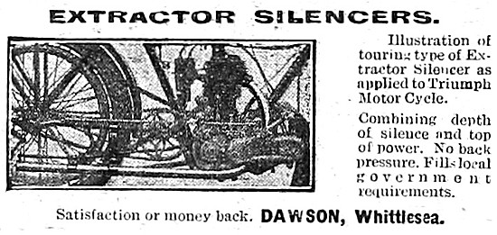 Dawson Motor Cycle Extractor Silencers 1912                      