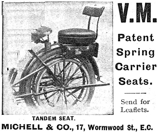 VM Patent Spring Carrier Pillion Seats - V.M.Tandem Seats        
