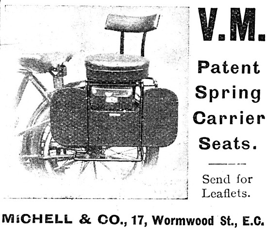 VM Patent Spring Carrier Pillion Seats - V.M.Tandem Seats        