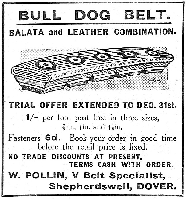 Pollin Bull Dog Balata & Leather Motor Cycle Drive Belts         