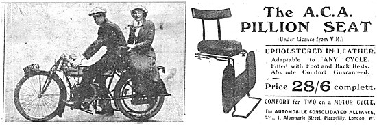 The A.C.A.Pillion Seat - The A.C.A.Side Saddle Pillion Seat 1914 