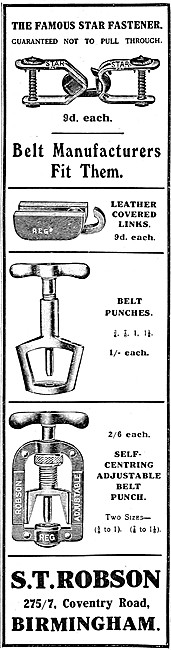 S.T.Robson Star Belt Fasteners & Accessories                     