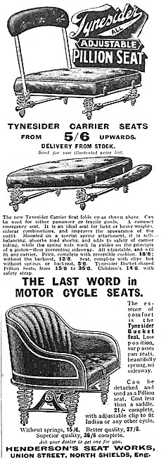 1916 Tynesider Adjustable Pillion Seats                          