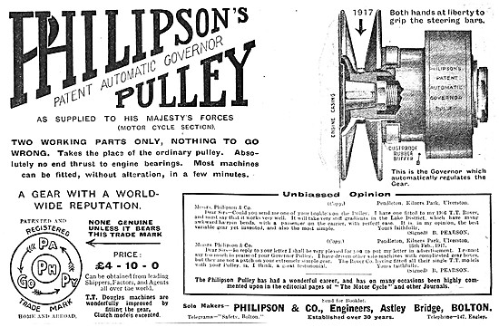 Philipsons Patent Automatic Governer Pulley - Phillpsons Pulley  