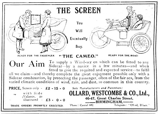 Ollard Westcombe Sidecar Windscreens                             