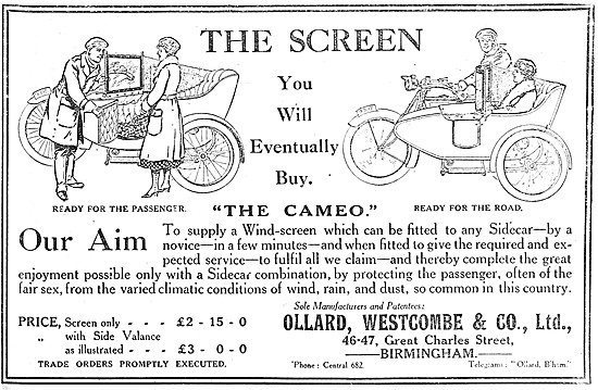 The Cameo Sidecar Windscreem.                                    