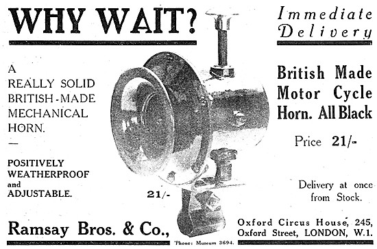 Ramsay Mechanical Motor Cycle Horn                               
