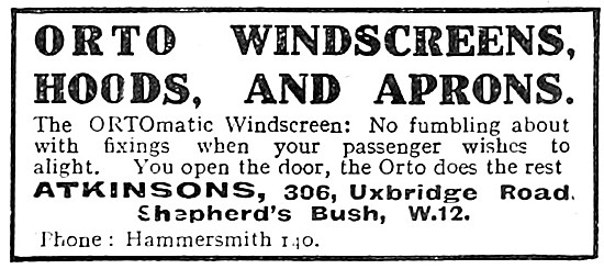 Atkinson Orto Motor Cycle Windscreens, Hoods & Aprons.           