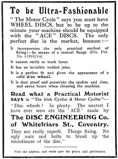 Motor Cycle Wheel Discs - Ace Discs                              