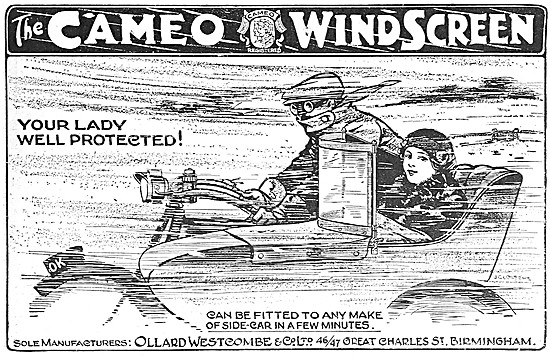 Ollard Westcombe Cameo Sidecar Windscreens 1920                  