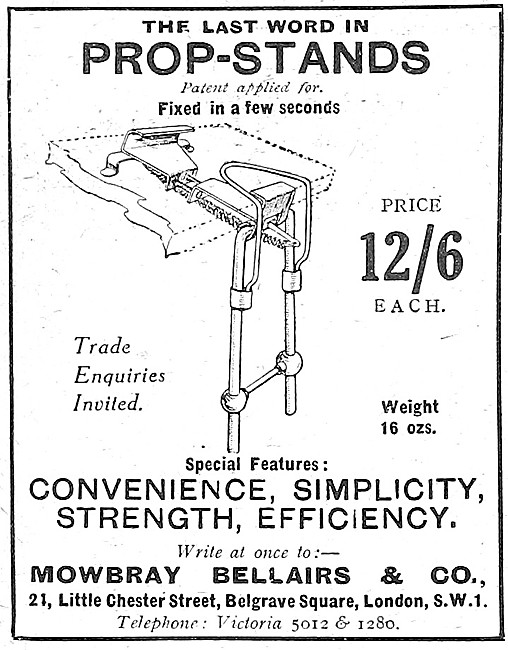 Mowbray Bellairs Motor Cycle Prop Stands                         