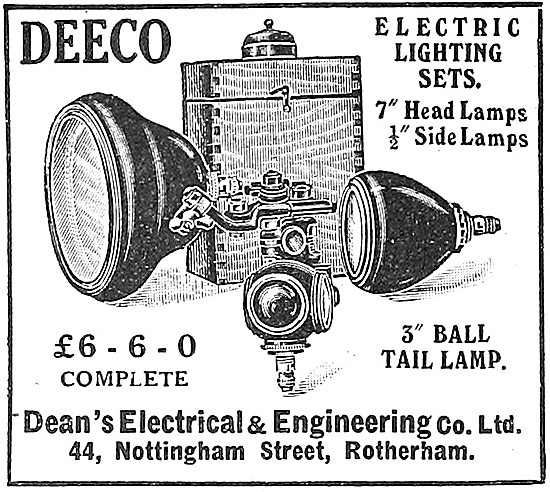 Deeco Electric Lighting Sets For Motor Cycles                    