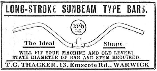 Long-Stroke Sunbeam Type Motor Cycle Handlebars                  