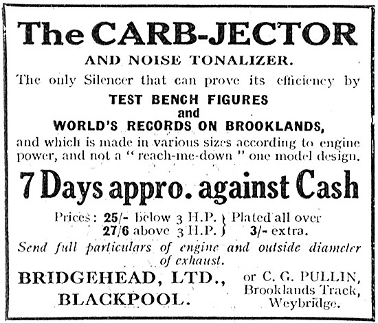 1923 Carbjector Motorcycle Silencer                              