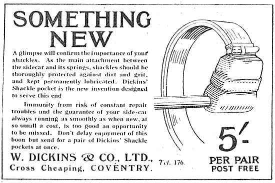 Dickins Sidecar Attachment Shackles 1923                         