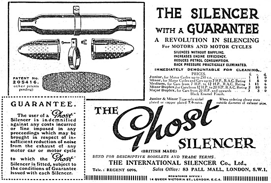 1925 Ghost Motorcycle Silencer                                   
