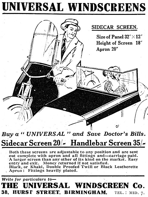 Universal Sidecar Windscreens                                    