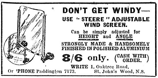 Steere Adjustable Motor Cycle Windscreens                        