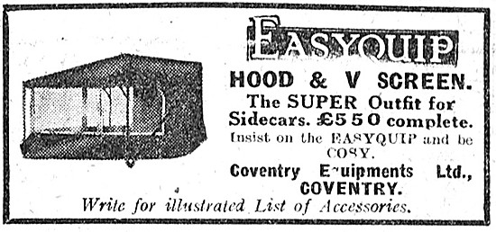 1926 Easyquip Sidecar Hoods & Screens                            