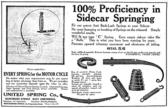 United Springs For Motor Cycles - United Sidecar Springs         