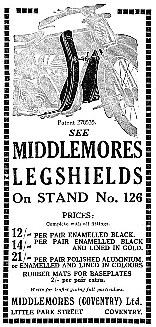 Middlemores Motor Cycle Legshields                               