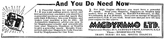 Motor Cycle Magdynamo 1931 Advert                                