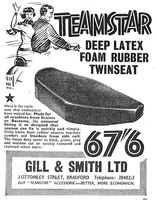 Teamster Latex Rubber Motor Cycle Dualseats                      