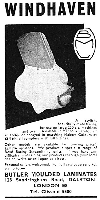 1958 Butler Windhaven Motorcycle Fairings                        