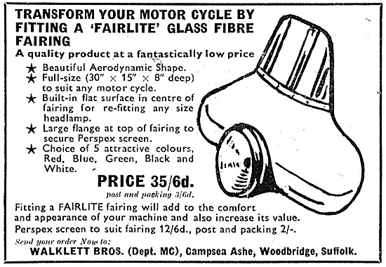 Fairlite Glass Fibre Fairing                                     