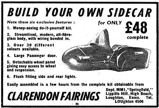 1962 Clarendon Fairings Build Your Own Sidecar Kit               