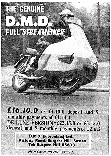 1963 DMD Full Streamliner Motor Cycle Fairings                   