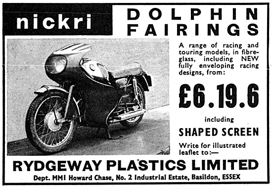 1965 Nickri Dolphin Motor Cycle Fairings                         
