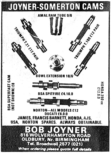 Bob Joyner Performance Parts - Joyner-Somerton Cams              