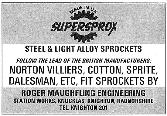 Roger Maughfling Engineering. Supersprox Sprockets               